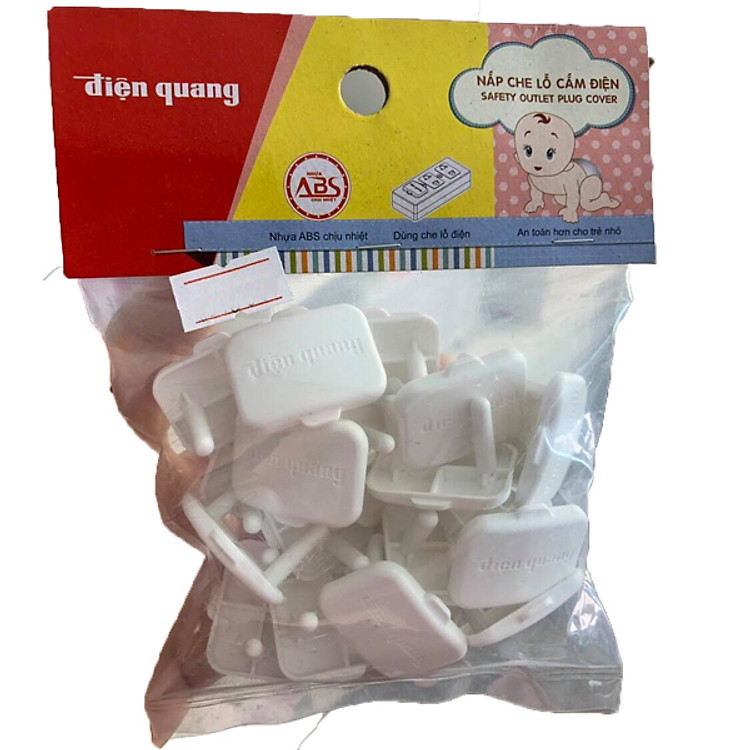 Bộ nắp che lỗ cắm điện Điện Quang ( 20 cái / gói , màu trắng , hàng chính hãng )