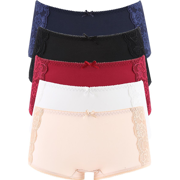 Bộ 5 Quần Lót Nữ Thun Lạnh Lưng Cao Mignon QN014 - Màu Ngẫu Nhiên