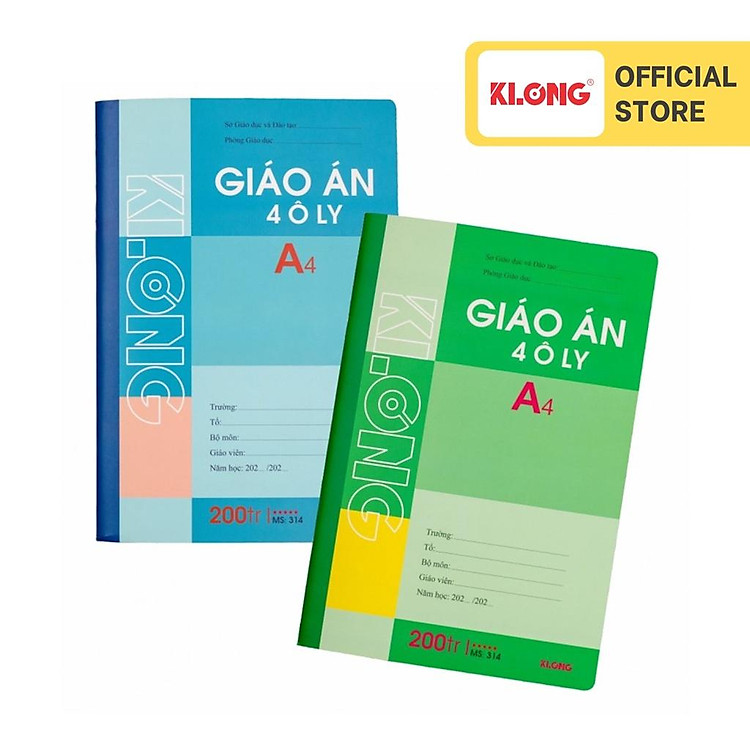 Sổ giáo án 4 ô ly KLONG A4 (200 trang)