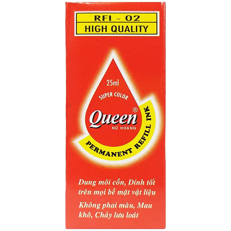 Mực Lông Dầu 25ml Queen RFI-02 (Mực đỏ) - Ảnh 4