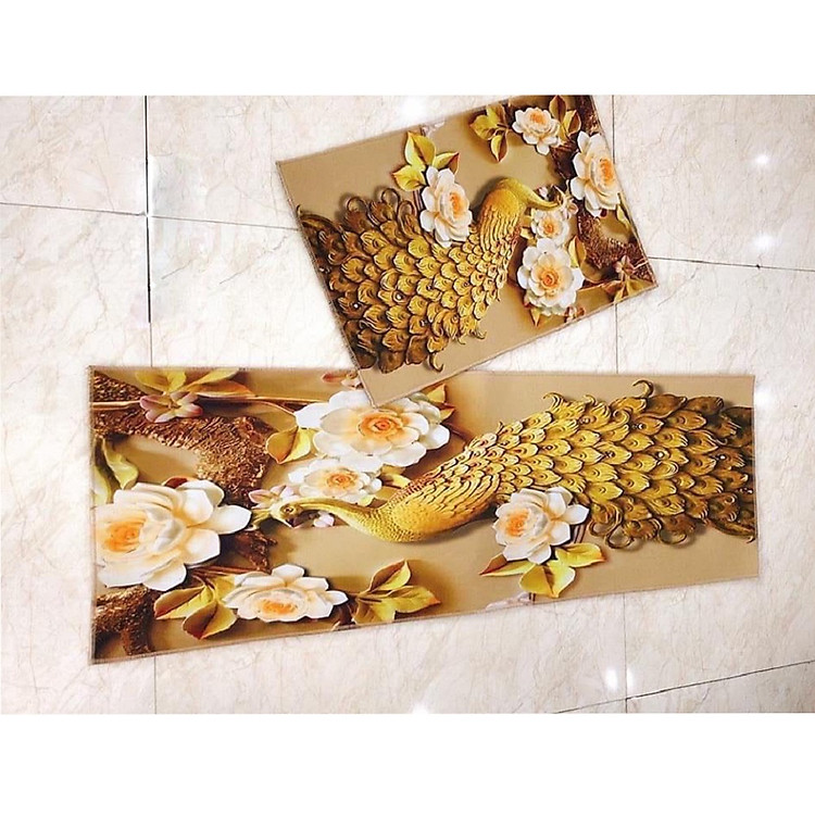 Bộ thảm bếp chống trơn trượt nỉ nhung lì cao cấp sang trọng TB63 phong cách Hàn Quốc đem lại không gian tinh tế cho phòng ăn thanh lịch
