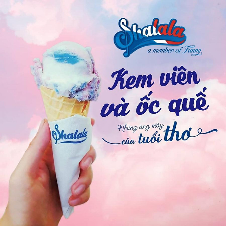 Shalala Ice Cream - Voucher 01 Phần kem viên và ốc quế trị giá 35k, Áp Dụng 9 Chi Nhánh