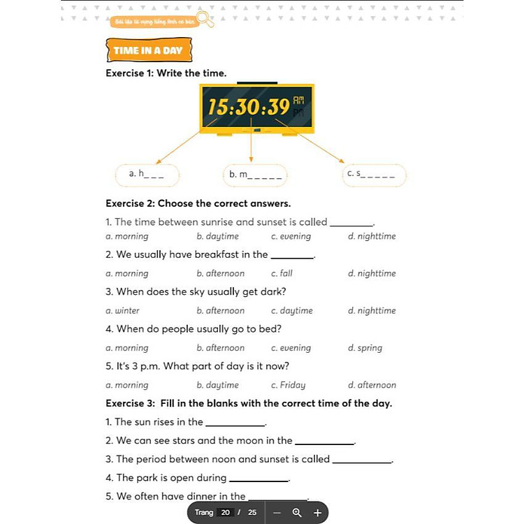 Bài Tập Từ Vựng Tiếng Anh Cơ Bản - Ảnh 3