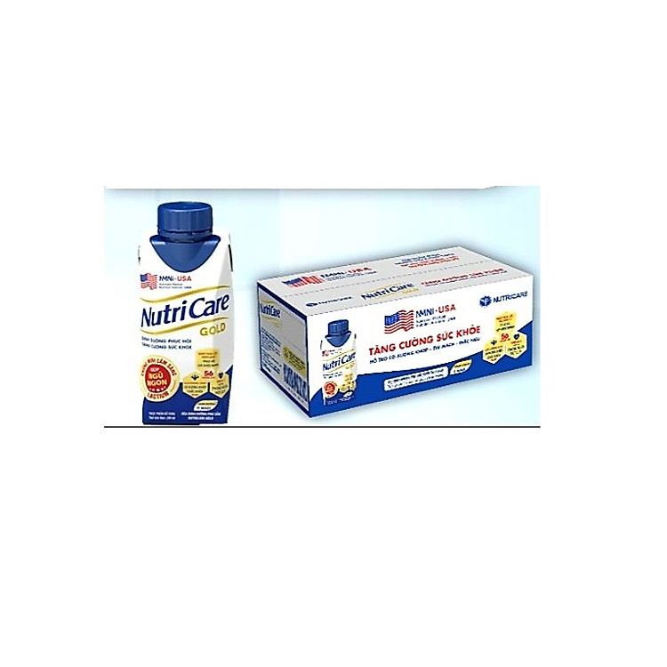 Thùng Sữa pha sẵn bổ sung sức khoẻ Nutricare Gold (18 chai x 200ml) - Dinh dưỡng phục hồi, Tăng cường sức khoẻ