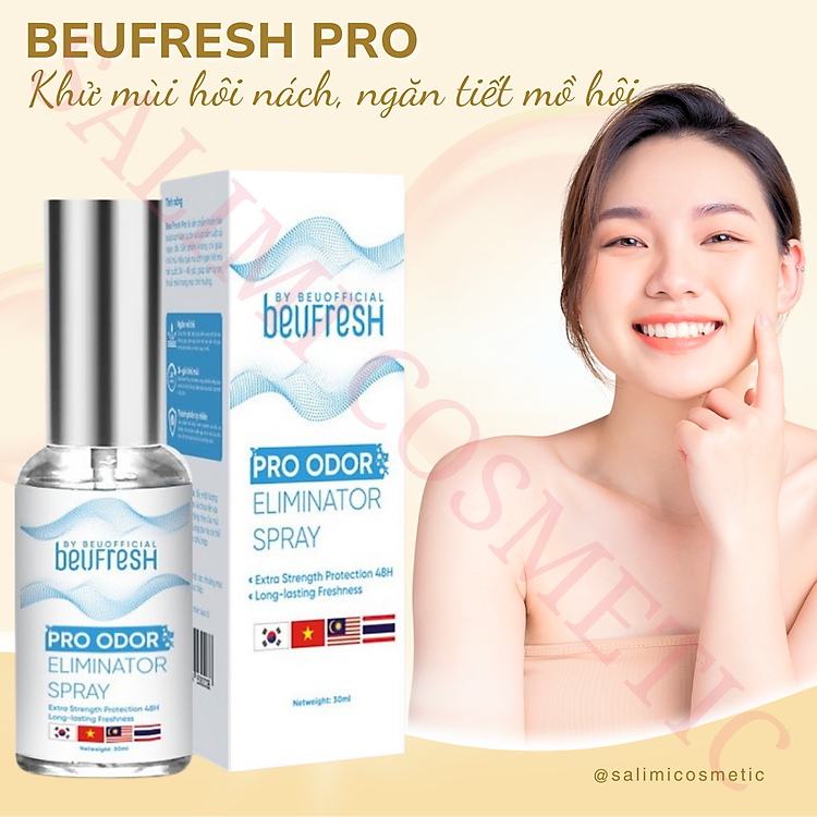 Xịt Khử Mùi Hôi Nách Beufresh 30ml, Khử Mùi Toàn Thân, Ngăn Tiết Mồ Hôi, Lưu Hương Suốt 24H, Quyên Lara