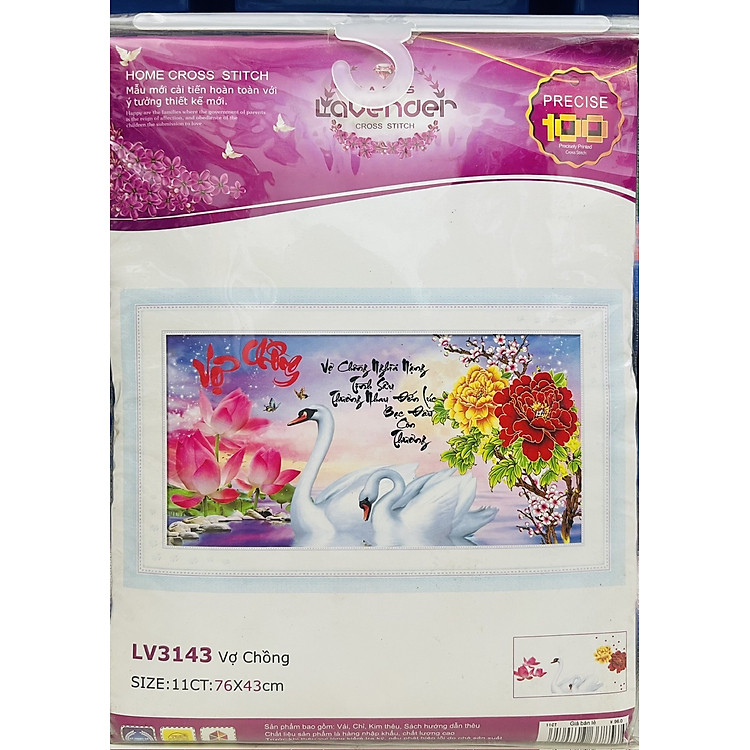 Tranh thêu chữ thập Vợ chồng LV3180 (76x 51 cm) , LV3143 (76 x 43 cm)