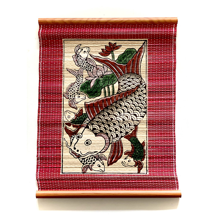 Tranh cá chép - Tranh Đông Hồ dán mành