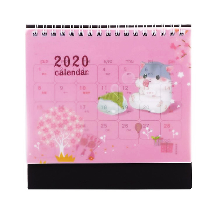 Lịch Để Bàn 2020 Bìa Mica Hình Chuột Hamster ( Giao mẫu ngẫu nhiên)