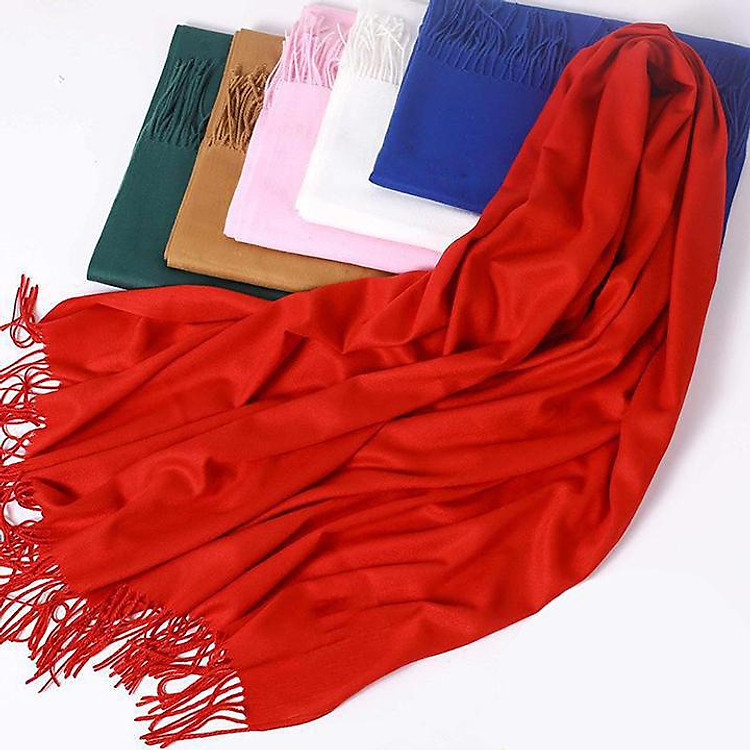 Khăn Choàng Cổ Len Dạ Thu Đông Cao Cấp Thời Trang Cashmere Nam Nữ-Màu Đỏ