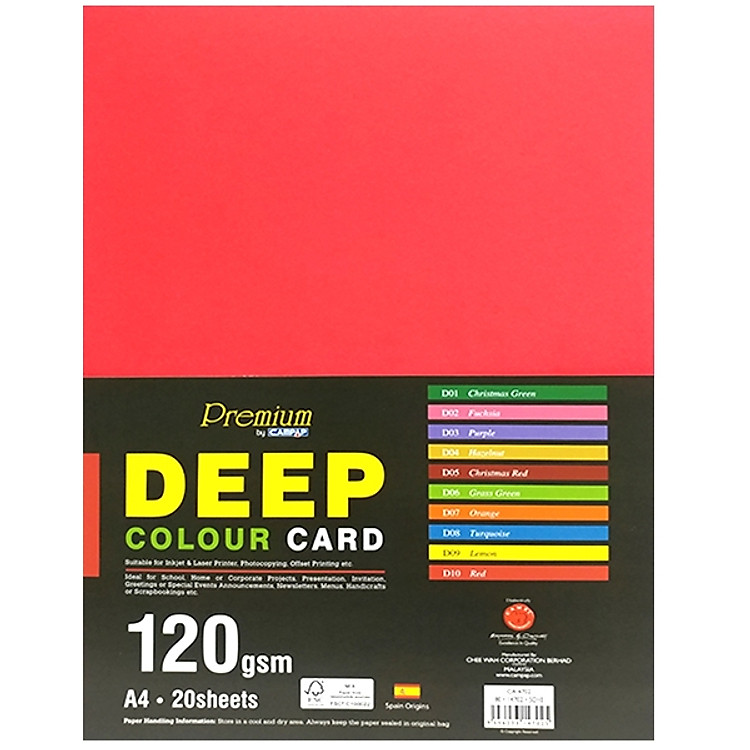 Tập Giấy Màu CA4702 - Màu Đỏ