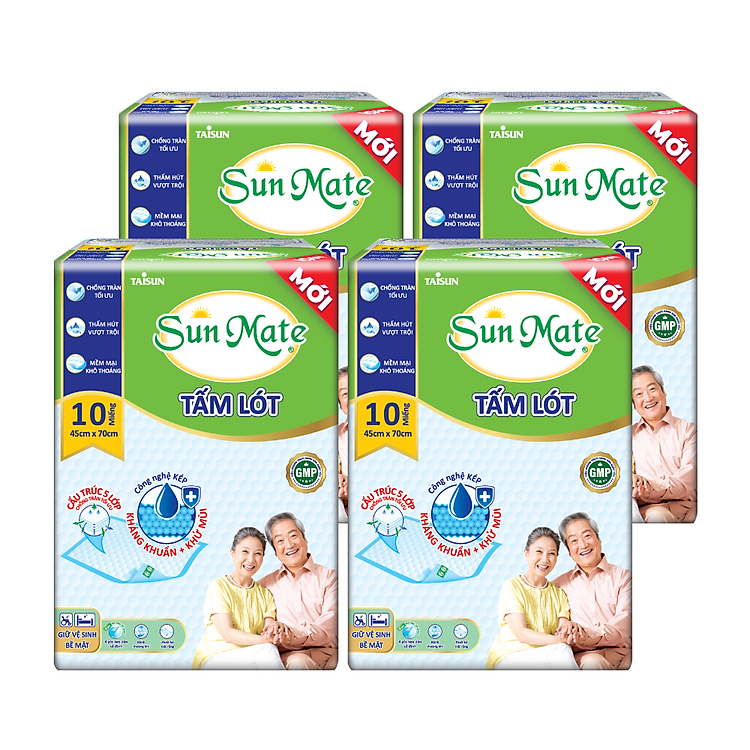 Combo 4 Tấm lót SunMate cải tiến mới (45 x 70cm)