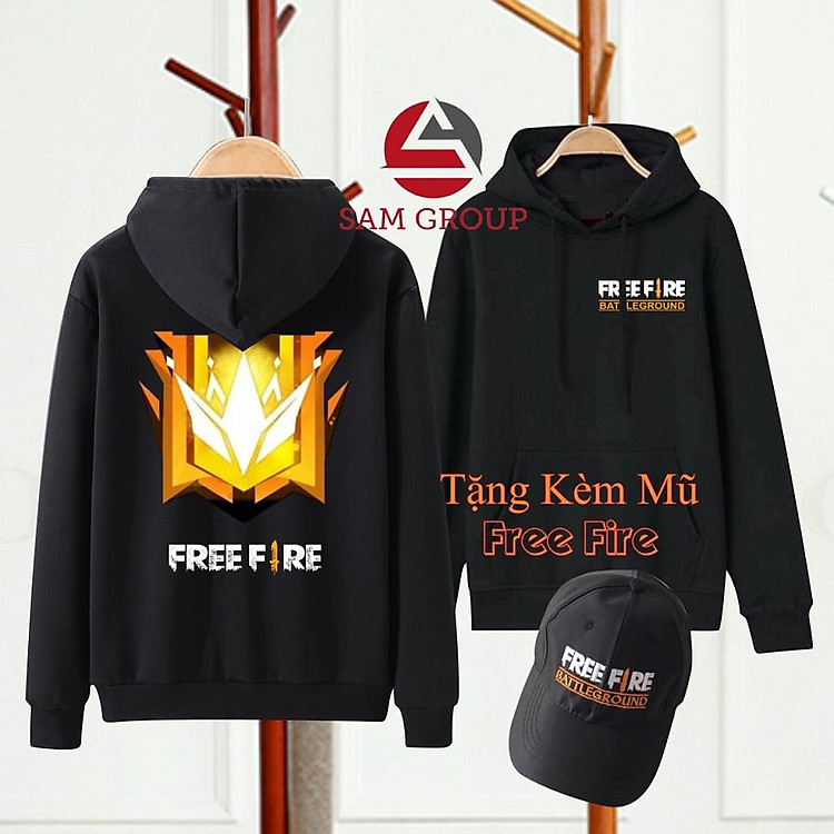 Áo khoác hoodie free fire rank thách đấu chất nỉ mềm mịn hình in sắc nét dành cho game thủ