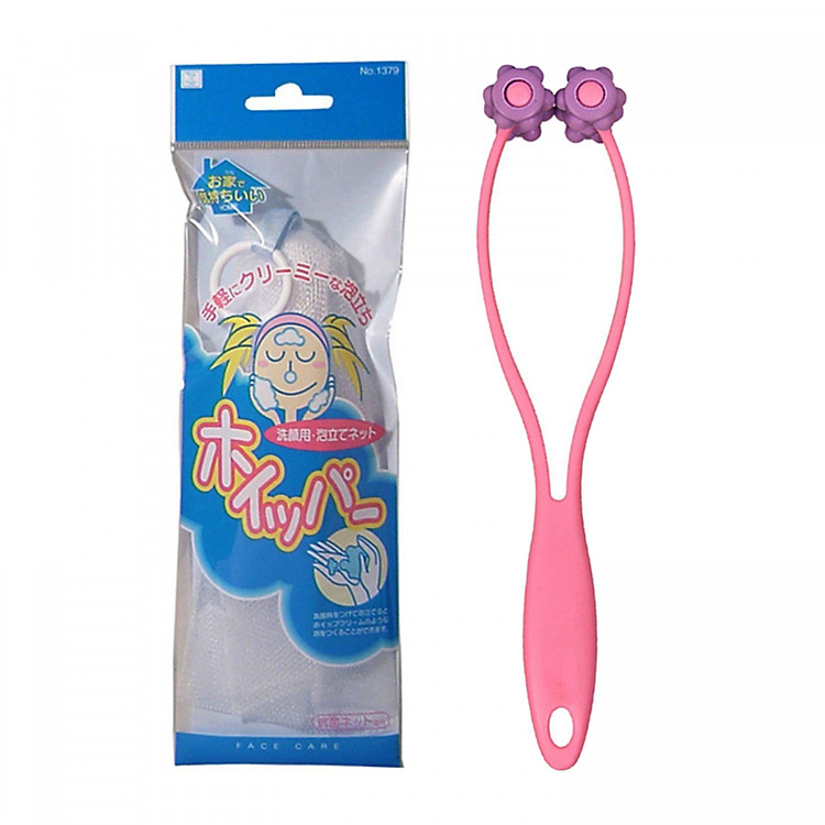 Combo Cây lăn matxa mặt + Lưới tạo bọt rửa mặt nội địa Nhật Bản