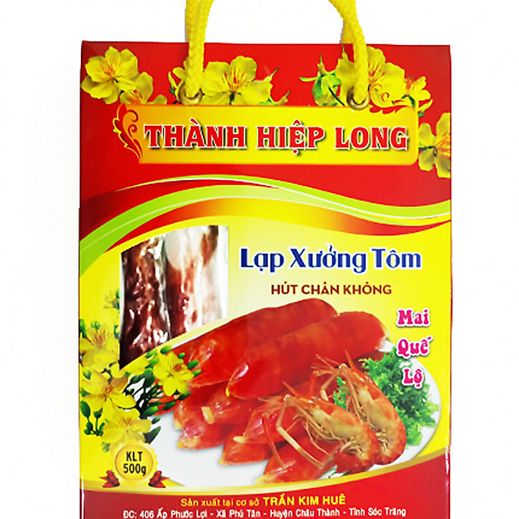 Lạp xưởng tôm Mai Quế Lộ Sóc Trăng - Hút chân không Hộp 500gr