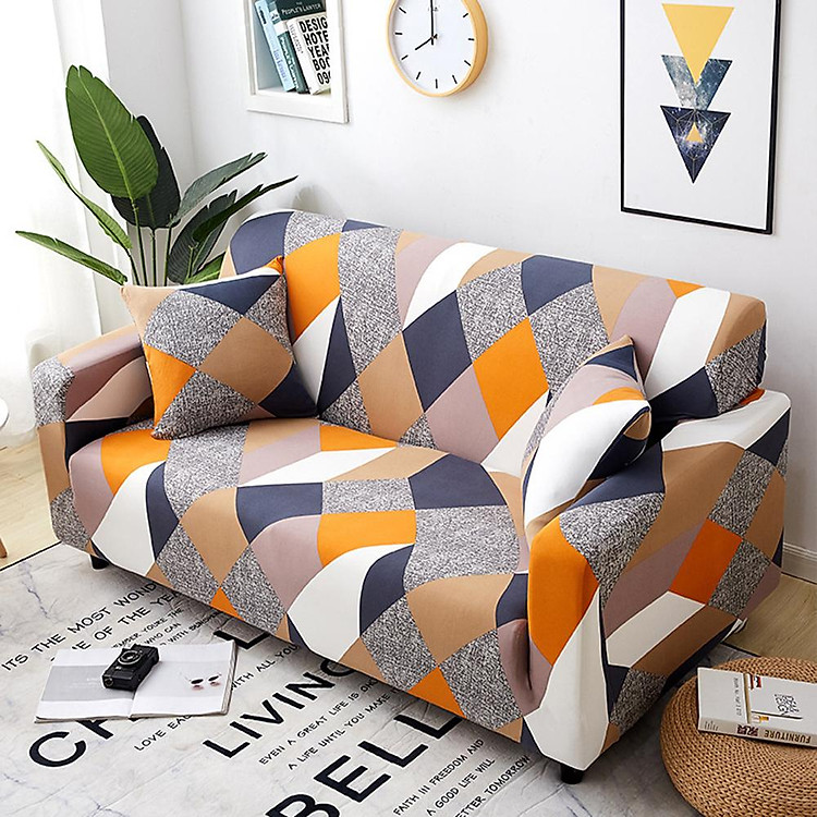 Stretch Slipcover Elastic Stretch Sofa Cover with Pillowcase for Living Room Couch Cover
