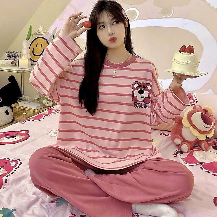 Bộ ngủ 123 cotton tay dài quần dài nhiều mẫu dễ thương