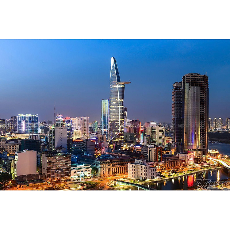 (HCM) Tranh dán tường 3d thành phố đêm tuyệt đẹp ,tranh có sẵn keo dễ dán(có in theo kích thước yêu cầu)
