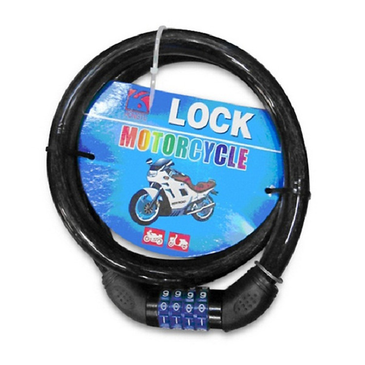 Khóa dây chống trộm mật mã cỡ nhỏ cao cấp cho xe máy ô tô (Màu ngẫu nhiên)