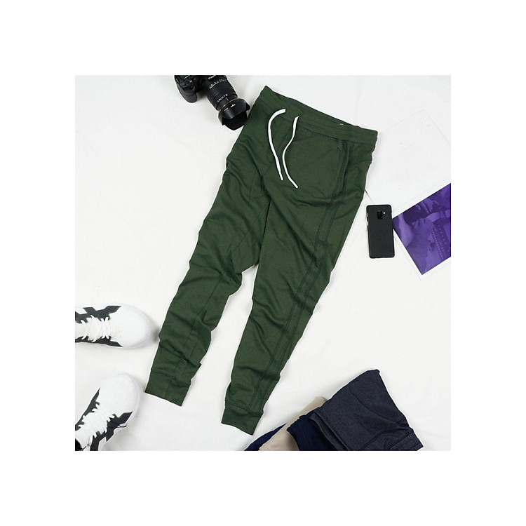 Quần jogger nam thể thao màu xanh rêu đậm BRIOQJG001