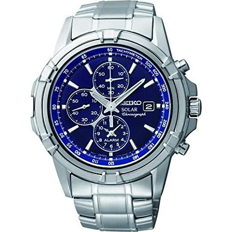 Seiko Men's Chronograph Solar Powered Watch with Stainless Steel Strap SSC141P1