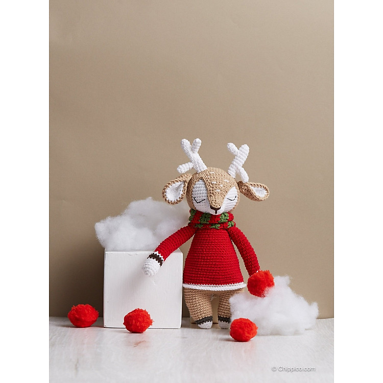 Thú len nhồi bông Tuần Lộc Vixen 31cm Đồ chơi cho bé thú bông búp bê cao cấp an toàn- Quà tặng Giáng sinh