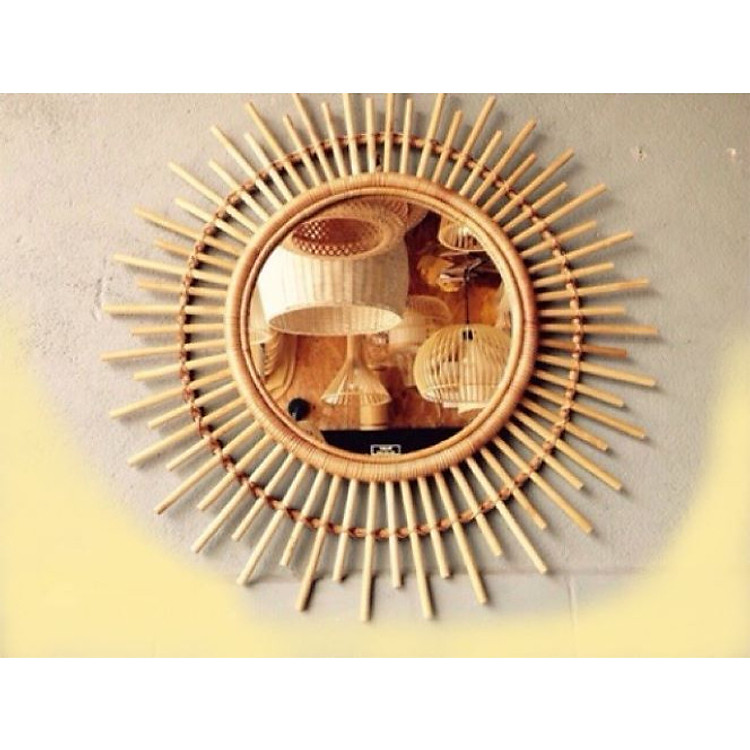 Gương song mây treo tường trang trí (ảnh thật)