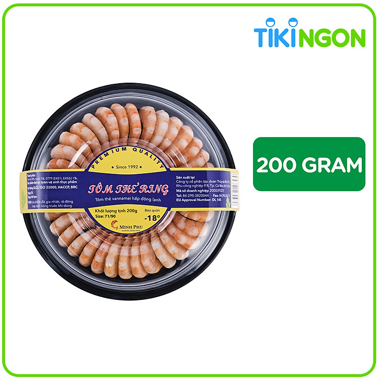 Tôm Thẻ Ring sz 71/90 Đông Lạnh MPGF 200g