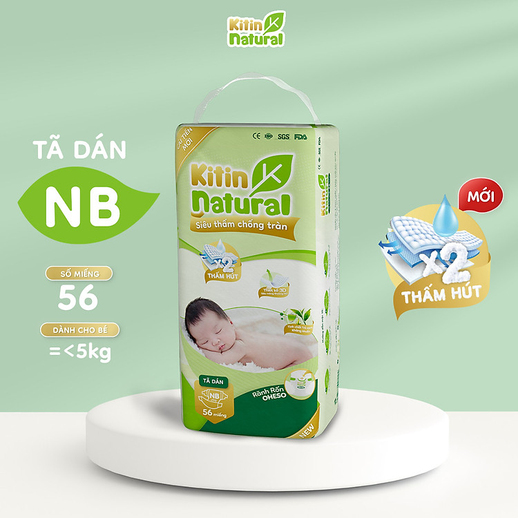 Tã Kitin Natural Size NB56, S50, M44 Giá rẻ