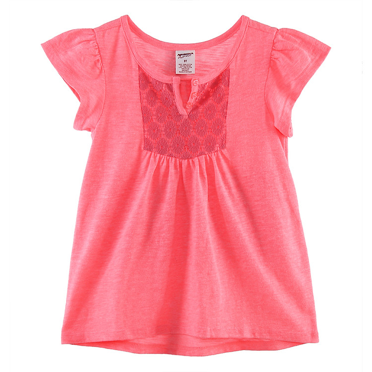 Áo Thun Cotton Cổ Xẻ Trước 3 Nút - Cam