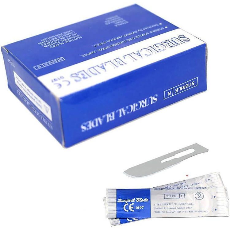 100 Gói #10 Lưỡi dao phẫu thuật vô trùng cho Lông mày, Nha sĩ, Cạo da, Bóc tách, Phẫu thuật chân và Chăm sóc chuyên nghiệp, mụn trứng cá, Phòng thí nghiệm