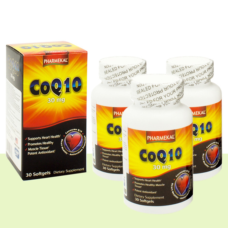 Combo 3 Hộp Viên Uống Hỗ Trợ Tim Mạch, Chống Lão Hóa CoQ10 Pharmekal - 30 Viên