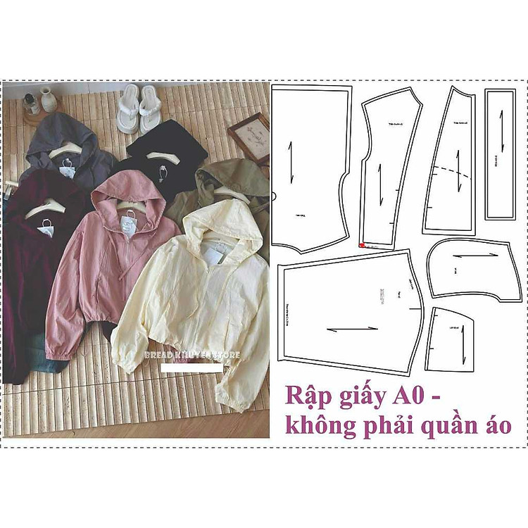 Rập giấy A0 áo khoác gió mã T54 - L - Ảnh 2