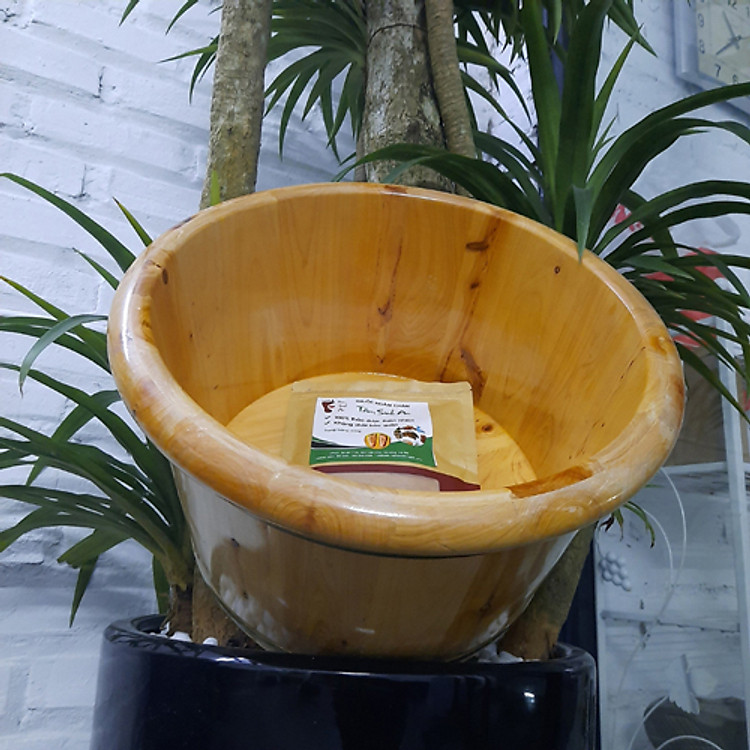 CHẬU NGÂM CHÂN BO VIỀN GỖ TUYẾT TÙNG KÈM THẢO DƯỢC NGÂM CHÂN TÂM SINH AN