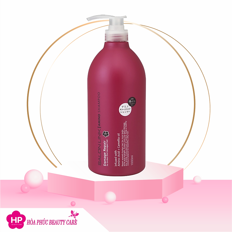 Dầu Gội Đầu Dưỡng Tóc Mềm Mượt Chiết Xuất Hoa Trà Salon Link Amino Shampoo Amino Acid Camellia Oil (1000 mL)