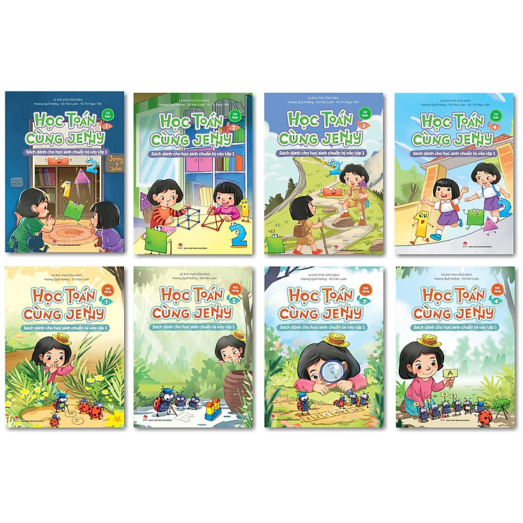 Combo Học Toán Cùng Jenny - Sách Dành Cho Học Sinh Chuẩn Bị Vào Lớp 1 (8 Cuốn)