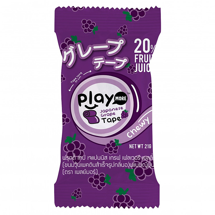 Kẹo Dẻo Cuộn Playmore Vị Nho Nhật (21g)