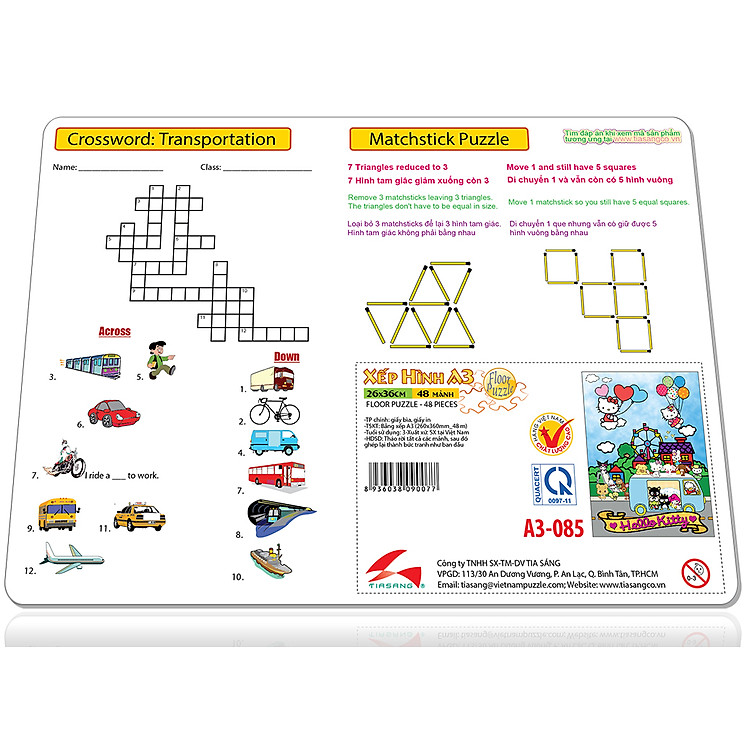 Xếp hình Hello Kitty 48 Mảnh - Tặng Đố Chính hãng Tiết kiệm - Hình ảnh 2