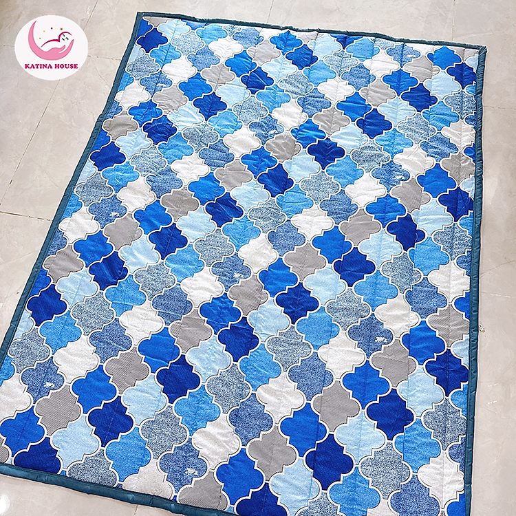 Nệm trải sàn mỏng cho bé nằm chơi, nệm văn phòng, du lịch, vải Cotton thoáng mát