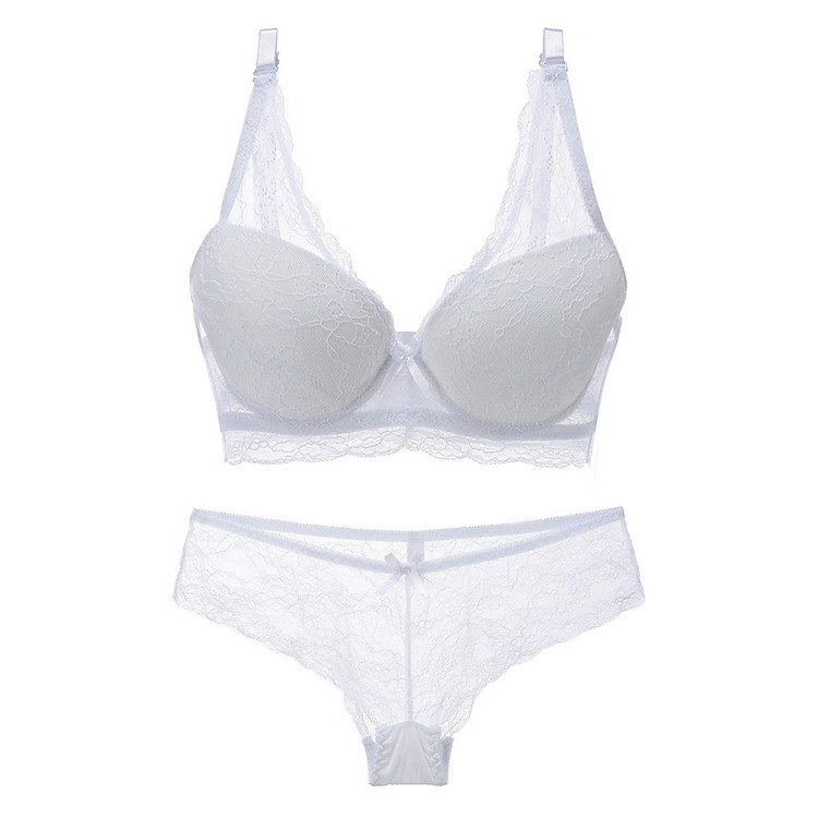 Bộ đồ lót đệm nâng ngực quần tam giác xuyên thấu