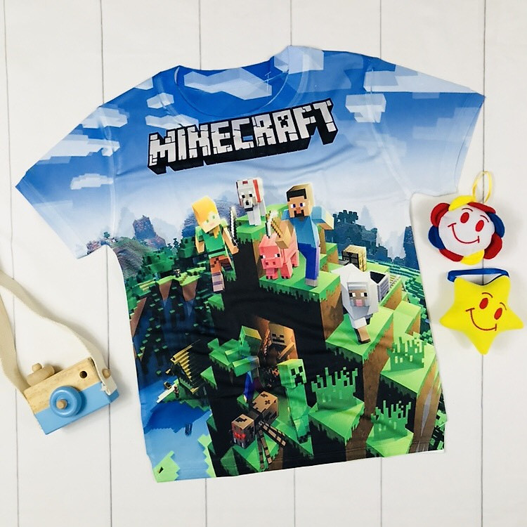 Áo thun 3D Minecraft cho bé trai
