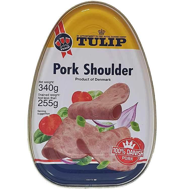 Thịt Heo Hộp Ham Vai Heo Tulip 340g - Nhập Khẩu Đan Mạch | Tulip Pork Shoulder 340g