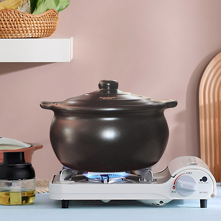 Nồi đất kho cá NodaCook Bát Tràng 2 lít (Đen)