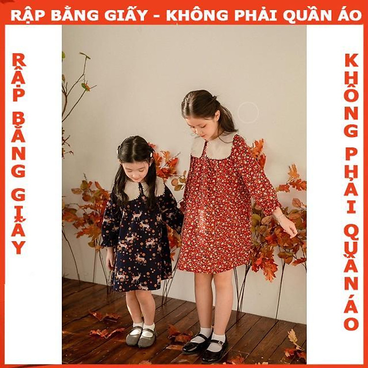 Rập giấy A0 R425 - Đầm tay lỡ cổ sen (BẢN VẼ) - 4 tuổi - Ảnh 2