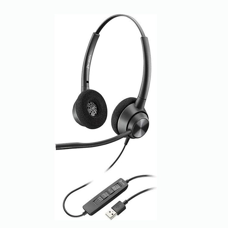 Tai nghe có dây Poly EncorePro 320 Stereo USB-C/A TAA - Hàng Chính Hãng