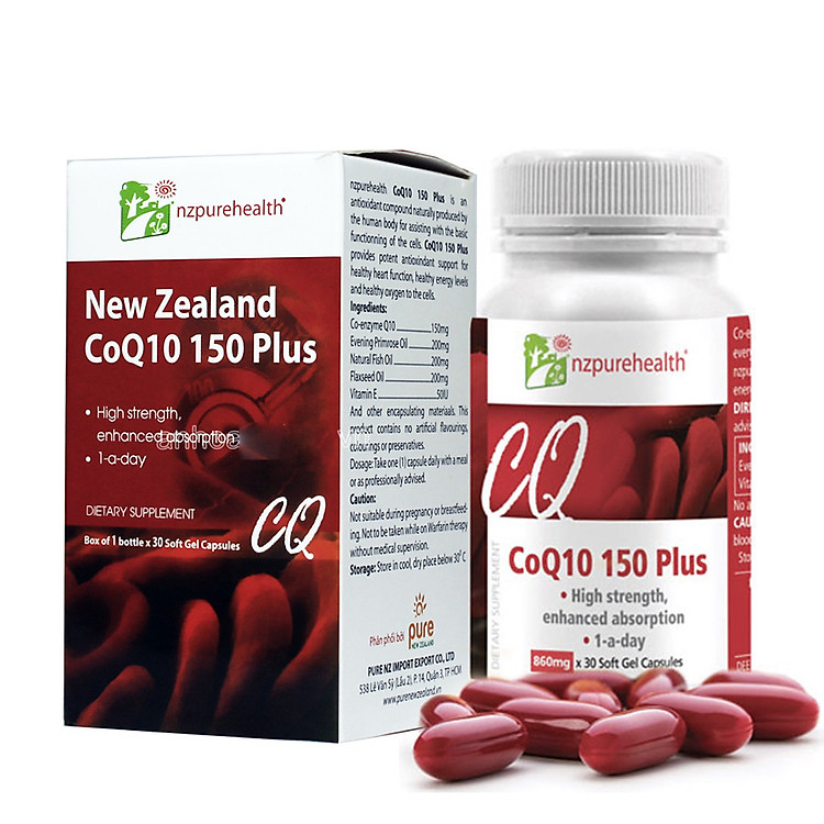 Thực phẩm chức năng COQ10 150 Plus, bổ tim mạch (30 viên)