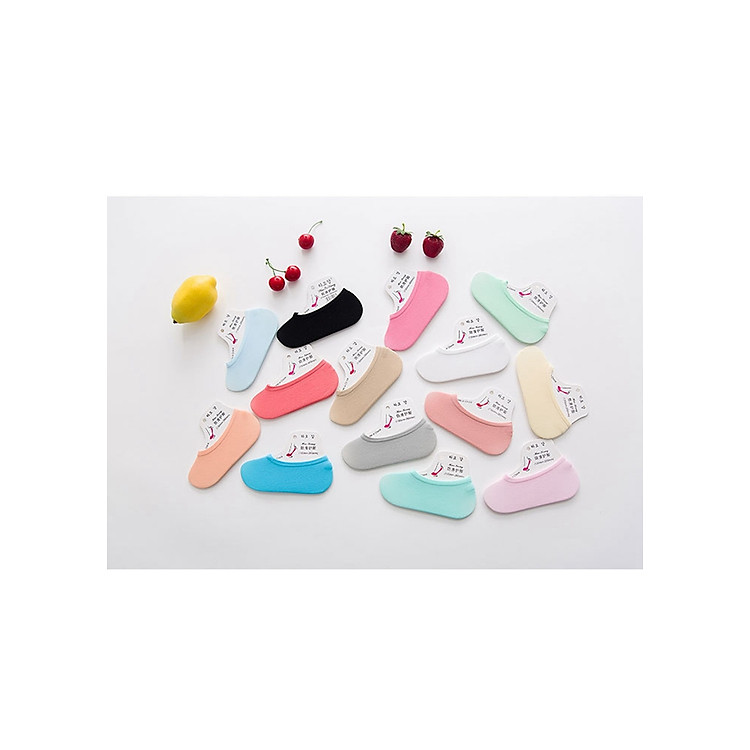 COMBO 4 Đôi Vớ Nữ Mang Giày Búp Bê Tất Nữ Cotton 100% Đủ Màu Đa Dạng RANDOM Cực Mỏng Cực Ngắn Màu Pastel