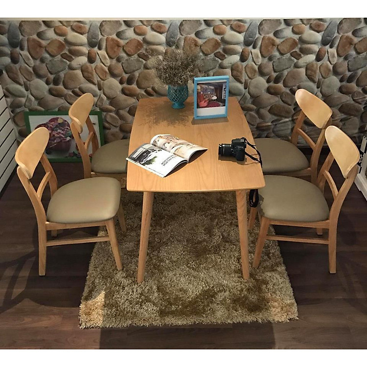 Bộ bàn ăn MG tự nhiên 4 ghế cao cấp