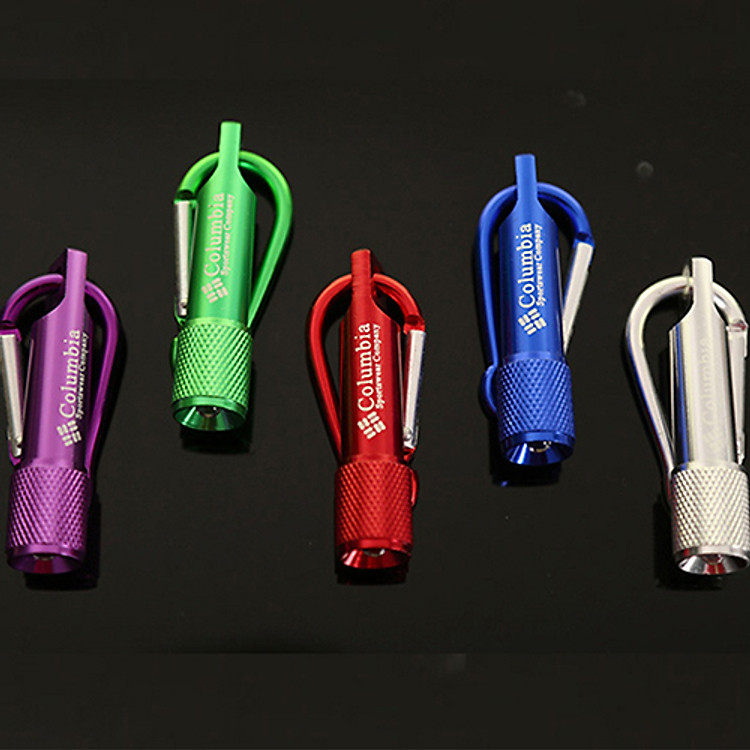 Móc khóa đèn pin kim loại 2 trong 1