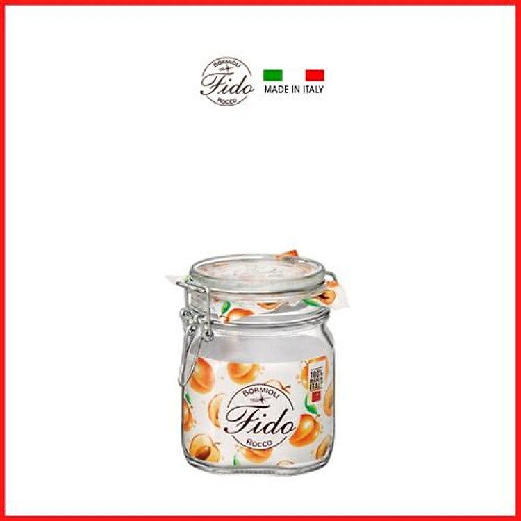 ITALY-Hũ thủy tinh ngâm trái cây, đựng ngũ cốc, yến mạch, gia vị nắp cài kín hơi FIDO - Bormioli Rocco - 750ml - 149280
