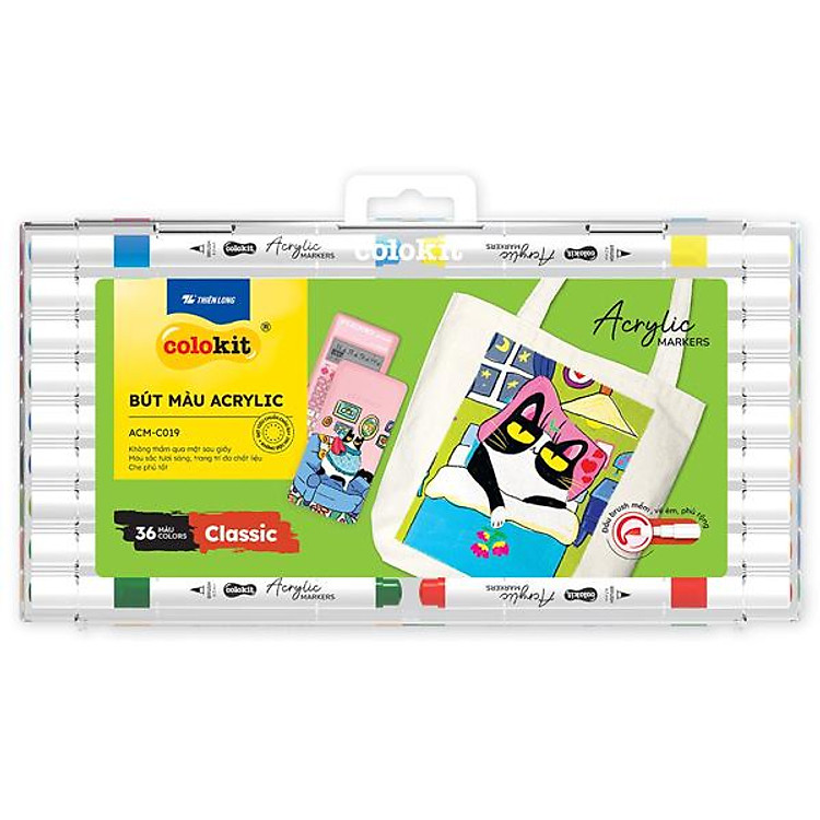 Hộp Bút Màu Acrylic Colokit ACM-C019 (36 chiếc) - Ảnh 2
